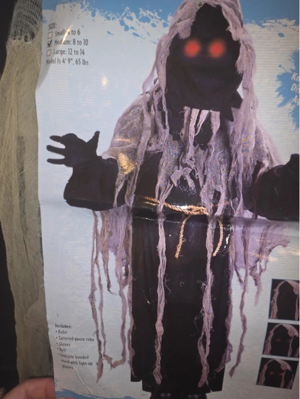 Light up ghoul robe Kids medium 8/1]